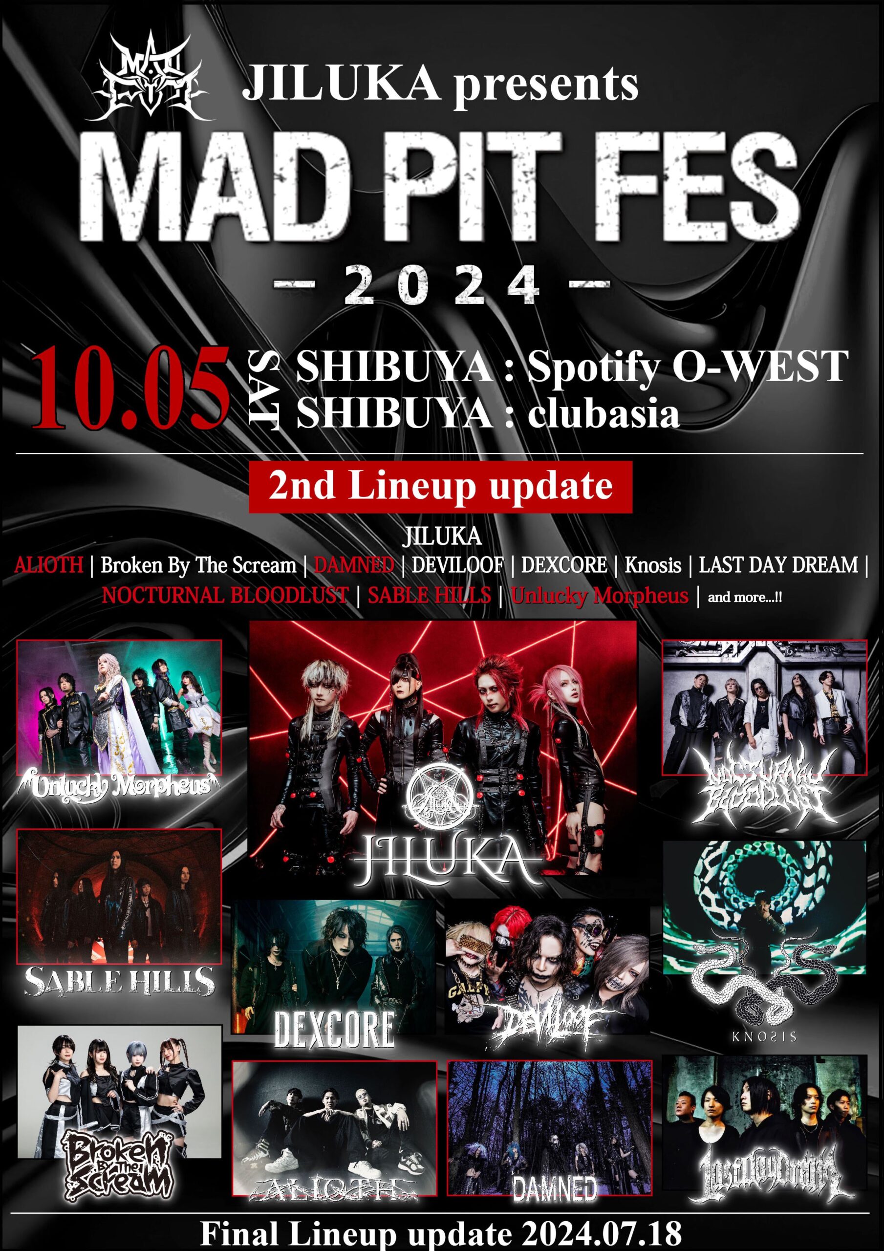 10月5日(土) Spotify O-WEST / clubasia JILUKA presents “MAD PIT FES 2024” 出演決定！